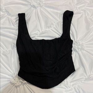 Windsor Black Lace Corseted Crop Top